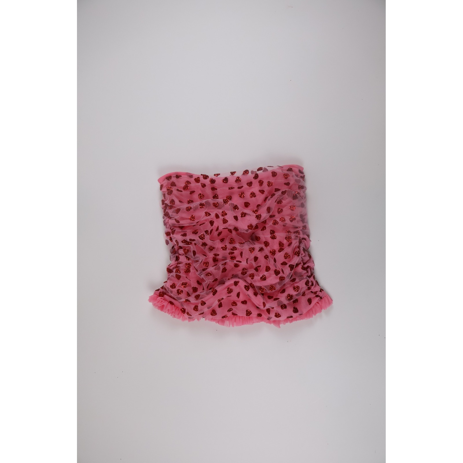 Lirika Matoshi Tube Top Glitter Heart Pink Mesh Xl Nwt